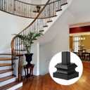 Iron Baluster Shoes Stair Flat Shoe with Screw for 1/2 Inch Square Scroll Basket Twist Knuckle Staircase Balusters Metal Spindle Railing, Satin Black (12 Pcs)