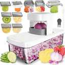 Vegetable Chopper Mandoline Slicer 8-in-1 with Container, 8 Blades for Onion, Veggie & Fruit, Easy Food Slicer Dicer Cutter, Kitchen Gadgets & Essentials