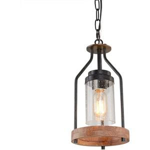 Giluta Simple Pendant Light Retro Island Pendant Lighting Fixture, Farmhouse Kitchen Hanging Ceiling Light with Glass Shade for Bedroom Living Room Bathroom (P0039)