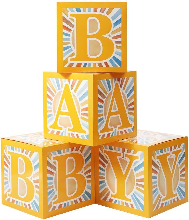 Here Comes The Son Boho Baby Boxes Baby Shower Decorations Party Supplies Party Decor (4PCS)