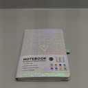 Bling A5 Notebook with Pen, Lined Journal Notebook A5 Notepad for Girls Women,Cute Heart Pattern Design Glitter Laser Diary College Ruled Hardcover Notebook for Work, School, Note Taking, Business (Purple)