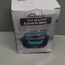 CHARMDOO Electric Lunch Box, Food Warmer Heater 12V 24V 110V, 80W Faster Heated Lunch Box for Car/Truck/Home Portable Heating Boxes with 1.5L 304 SS Container Fork & Spoon (Dark gray+Green)