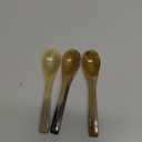 Kichvoe Natural Cow Horn Coffee Spoons Set of 3 Small Kitchen Essentials for Coffee Dessert and Baking Scoops with Long Handle Yak Horn Material