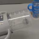 Dr. Brown's Milestones Narrow Sippy Straw Bottle, SpillProof with 100% Silicone Handles and Weighted Straw, 8 oz/250 mL, Blue/Gray, 6m+