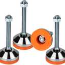 Heavy Duty Leveling feet,Leg Leveler 2.36" Dia Base,Adjustable Leveling feet M12 Thread, 1300 Lb Capacity,Capacity for Workbench, Machine, Cabinet, (D60xM12x100,4 Pack)