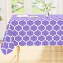 Smiry Rectangle Table Cloth, Waterproof Vinyl Tablecloth with Flannel Backing for Rectangle Tables, Wipeable Spillproof Plastic Tablecloths for Dining, Camping, Indoor and Outdoor, (52"x70", Lavender)