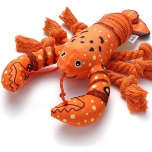 Sedioso Dog Toys, Dog Plush Toy for Large Breed, Cute Squeaky Dogs Toy with Crinkle Paper, Puppy Chew Toy for Small, Middle, Large Breed (Lobster)