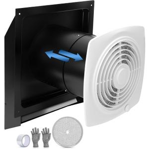 509S Through Wall Exhaust Fan 8 Inch 200 CFM with Filter and On/Off Switch, X Large