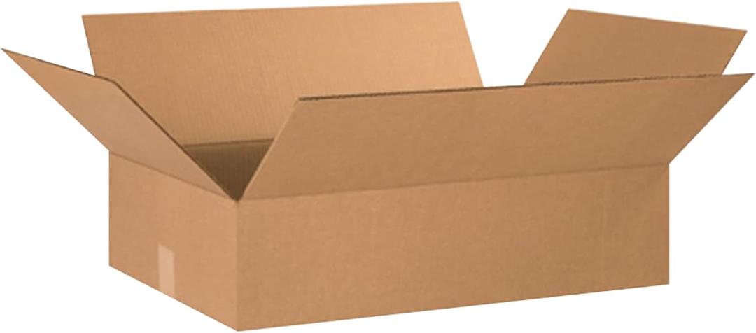 BOX USA 24166 Flat Corrugated Cardboard Box 24" L x 16" W x 6" H, Kraft, For Shipping, Packing and Moving (Pack of 20)