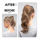 CJL HAIR 18" Long Ponytail Hair Extension Wrap Around Pony Tail Clip in Curly Wavy Synthetic Fake Hairpiece for Women Black Brown