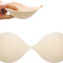Nimiah Thick Padded Adhesive Bra, Invisible Push up Sticky Bra Add Cup Size Instantly for Women Wedding Dress, Size A