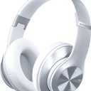 Headphones Wireless Bluetooth,60 Hours Playtime Foldable Lightweight Bluetooth Headphones Wireless Over Ear Wired Hi-Fi Stereo with 6 EQ Modes, Deep Bass Adjustable Headset with Mic, FM, TF for Adults (Regular, Silver)
