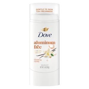 Dove Deodorant Stick Sparkling Vanilla for 72 Hour Odor Protection Aluminum Free 2.4 oz