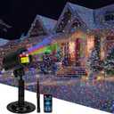 Laser Christmas Projector Lights Outdoor, Outdoor Garden Yard Moving Firefly Landscape Lights Waterproof RGB, Christmas Decorations Light with Remote Control (Black)