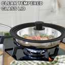 13-14-15 in Universal Pan Lid, Extra Large Silicone Pot Lid for Pots, Pans & Skillets, Replacement Frying Pan Lid with Heat Resistant Silicone Knob, Dishwasher Safe, Black