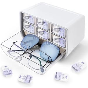 P-100 daily contact lens organizer, Disposable Contact Lens Dispenser, Cute storage Box for All Brands Daily Lens (Gray).