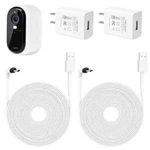 ALERTCAM 2Pack 9m/30ft Charging Cable for Arlo Essential 2K Outdoor Security Camera (2nd Generation), Long Waterproof Power Cord for Arlo Essential 2nd, White