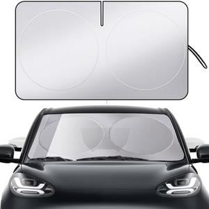 Windshield Sun Shade for Car Foldable Front Window Sun Visor 240T Reflective Fabric Blocks UV Rays and Sun, Automotive Interior Protection for Cars,Trucks, SUVs|M (63”x31.5”) 2 PACK