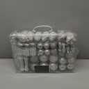 Sattiyrch 76ct Christmas Tree Ornaments Set, Silver Shatterproof Christmas Balls Decorations, Xmas Decorative Hanging Ornaments(Silver)