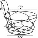 Noamus 3 Pack 10" Hanging Railing Planters Basket, Round Iron Rack Fence Shelf, Metal Wire Flower Pot Holder, Plants Hangers with Detachable Hook for Balcony Garden Indoor and Outdoor (Black)