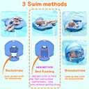 Mambobaby Float with Canopy and Tail New Upgraded Non-Inflatable Baby Pool Float Mambo Float Swim Trainer Solid Infant Swim Float Adjustable Pearl Foam Baby Swim Ring