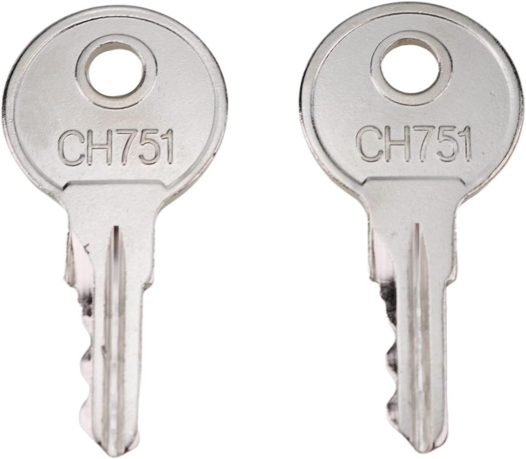 DVPARTS Universal Keys CH751 Compatible with RV Campers, Storage Lockers, Boats, Display Cases, T-Handles, Side Boxes (2 Pack)