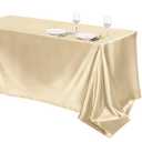 TURSTIN 1 Pack Champagne Satin Tablecloth 102 x 58 Inch Overlay Satin Table Cover Rectangle Bright Silk Tablecloth Smooth Fabric Table Decoration for Wedding Banquet Party Events