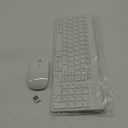Wireless Keyboard and Mouse Ultra Slim Combo, TopMate 2.4G Silent Compact USB 2400DPI Mouse and Scissor Switch Keyboard Set with Cover, 2 AA and 2 AAA Batteries, for PC/Laptop/Windows/Mac - White