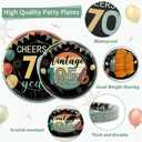 96Pcs Vintage 70th Birthday Party Decorations Back in 1956 Paper Plates and Napkins Cheers to 70 Years Disposable Tableware Set for Men Women 70 Year Old Birthday Anniversary Party Supplies Serves 24