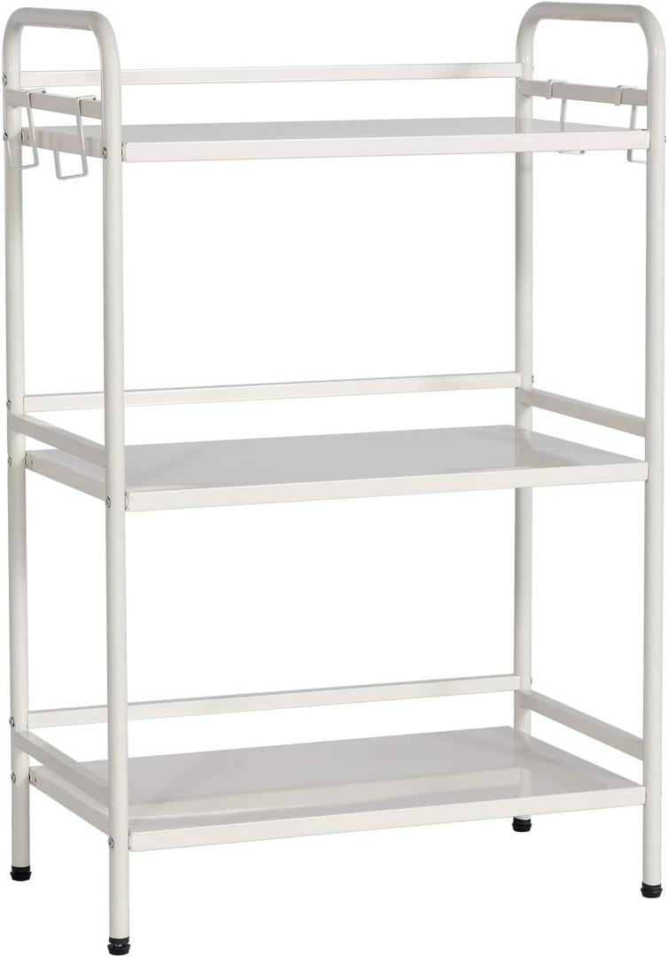 HDANI Storage Shelves, 3-Tier Metal Storage Rack with Shelf,Shelf Organizer,Garage Standing Shelving Unit for Laundry,Bathroom,Kitchen,Pantry, Closet,23.6''W X 13.8''D X 36.2 H''H,White
