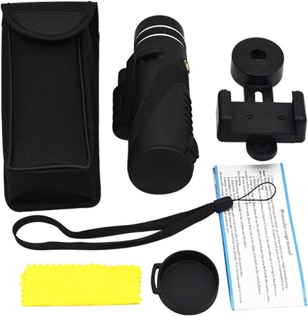 HD 40X60 Pocket Telescope Professional Power Telescope Long Range Zoom Suitable for Outdoor Bird Watching, Camping, and Tourism(with Phone Clip)