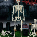 Likiyol 5.4Ft Halloween Skeleton Life for Skeleton Halloween Decor & Dog