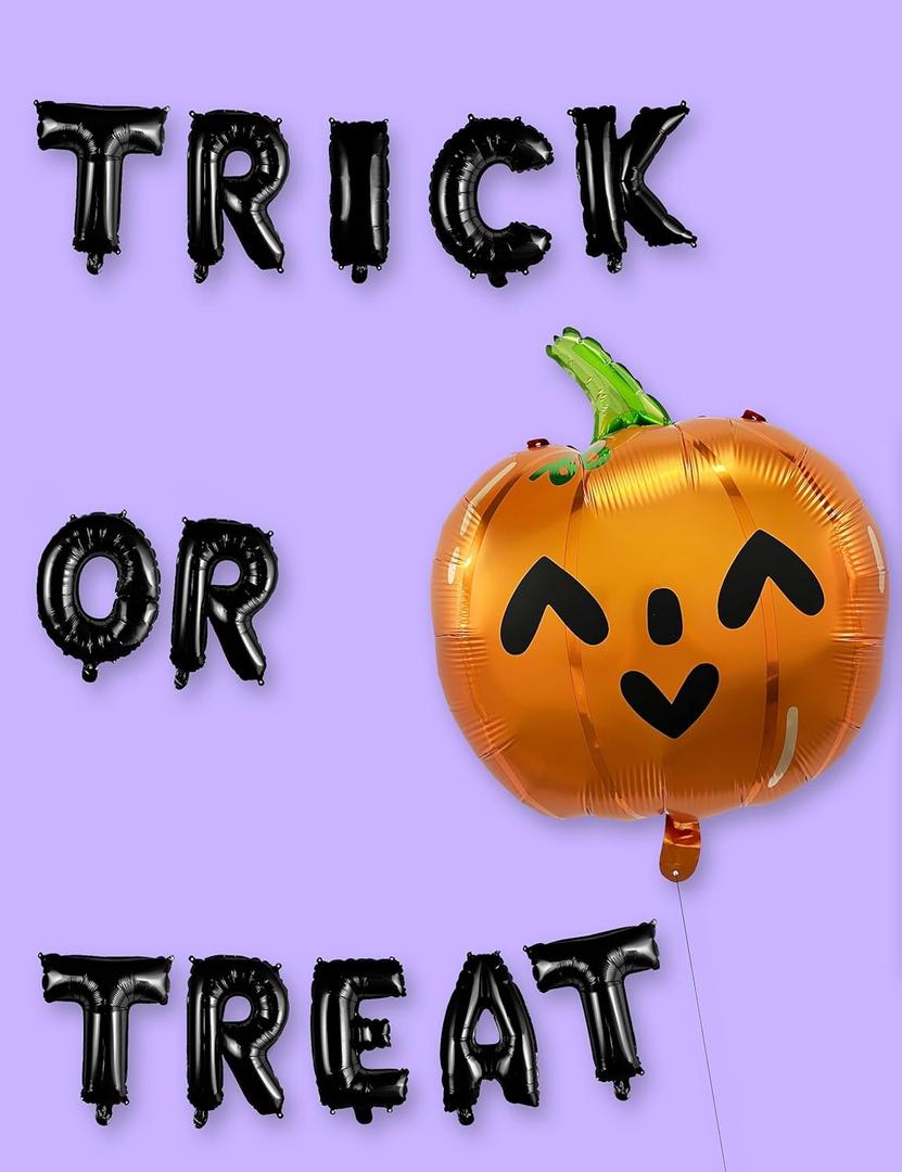 HOUSE OF PARTY Halloween Pumpkin Decorations - Halloween Pumpkin Balloons Kit for Birthday Party Decorations Indoor (Extra Large)