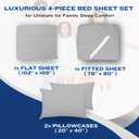 DREAMCARE King Size Sheets Set 4 pcs Cooling Sheets up to 21 Deep Pocket King Sheet Set Hotel Luxury Sheets & Pillowcases Superior Softness 100% Fine Microfiber with Side Pocket Light Gray