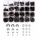 Mariyandh 324Pcs E-Clips Assortment Set(2.0mm-12mm) and External Retaining Rings, Snap Rings Assortment Kit,C Clips Assortment (M5-M16),Carbon Steel Circlip 24 Sizes