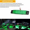 PSEQT 10 Pcs LED Rock Strip Lights Car Under glow Wheel Fender Well Lighting Kits Waterproof for Golf Cart Wrangler Offroad Truck RV UTV ATV Snowmobile (Green)
