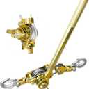 Come Along Winch Puller 3T 10FT, Cable Hoist Winch Puller with 2 Hooks, Come Along Tool Heavy Duty, Ratchet Puller for Lifting Pulling Construction Building