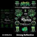 Cretassion Green Reflective Waterproof Stickers Cool for Motorcycle, Motorcycle Helmet, Skateboard, Car and Dirt Bike Motorcycle Decal