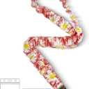 2 x Lanyardio Stretchy Scrunchie Lanyard for ID Badges Keys, Cute Teacher Lanyard for Women with 2 Card Holders 19.6 Inch (Pink Flower)