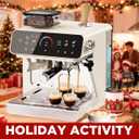 Ollygrin 20 Bar Espresso Machine with Grinder, Espresso Maker with 19 Grinding Settings, Coffee Machine with Pressure Gauge, 94.7Oz Removable Water Tank for Latte & Cappuccino