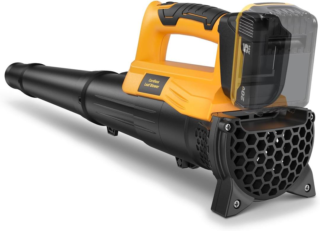 Cordless Leaf Blower for Dewalt 20V Battery, 400 CFM Electric Leaf Blower with 110-MPH, Copper Motor & Turn on Hold Mode, Built-in Protection for Lawn Care (NO Battery) (Yellow)