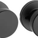 Kwikset Pismo Interior Passage Door Knob, Handle For Closet and Hallway Doors, Non-Locking Doorknob in Matte Black, with Microban Protection (1 Pack)