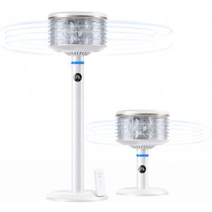 Spin360 360 Fan, Height-Adjustable Floor & Table Fan with Aromatherapy Scent Pods, Whisper-Quiet, Touchscreen, 9 Speeds, Timer & Ambient Light for Bedroom, Living Room, Office (White), Medium