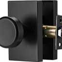 Black Door Knobs,Interior Door Handles for Bath & Bed,Heavy Duty Door Knob with Lock (Privacy for Bath & Bed, Matt Black)