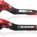 Motorcycle Adjustable Brake Clutch Levers for Suzuki GSXR600 1997-2003 GSXR750 1996-2003 GSXR1000 2001-2004 Red & Black