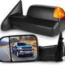 SCITOO Towing Mirrors fit for Dodge for Ram Exterior Accessories Mirrors fit 2009-2016 for Ram 1500 2500 3500 with Heated Temperature Sensor Amber Turn Signal Puddle Power Controlling Features, Large