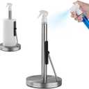 2 in 1 Stainless Steel Paper Towel Holder with Refillable Spray Bottle, Freestanding Tissue Rack with Suction Base & Weighted Arm, Kitchen, Dining – Compact & Stable Design
Brand: LOOKZOZO