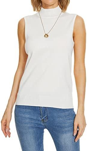 INKOFF Sleeveless Mock Neck Turtleneck Knit Tops Women Dressy Casual Sweater Vest Business Work Tank Size XL
