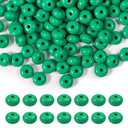 Niziky 500PCS 8mm Acrylic Lentil Beads, Green Abacus Beads Loose Beads for Crafts, Acrylic Spacer Beads for Jewelry Bracelet Necklace Making, Beads for Pens Charms Crafts