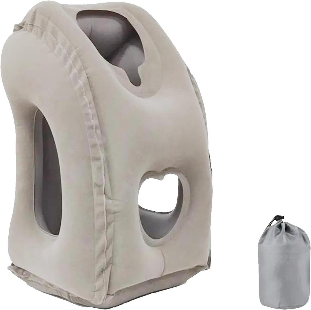 Inflatable Travel Pillow for Airplanes-Neck Support Pillow for Long Flights, Portable & Comfortable Airplane Sleep Pillow, Blow Up Pillow for Travel, Office, Camping (Ergonomic Design, Easy to Carry), 19.2*12.0*12.0in